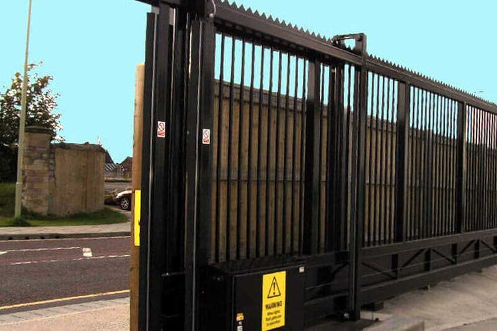 commercial automatic gates providing security for business property