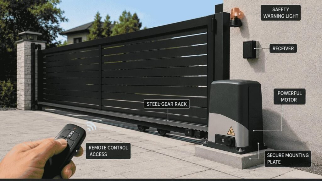 automatic sliding gate opener system