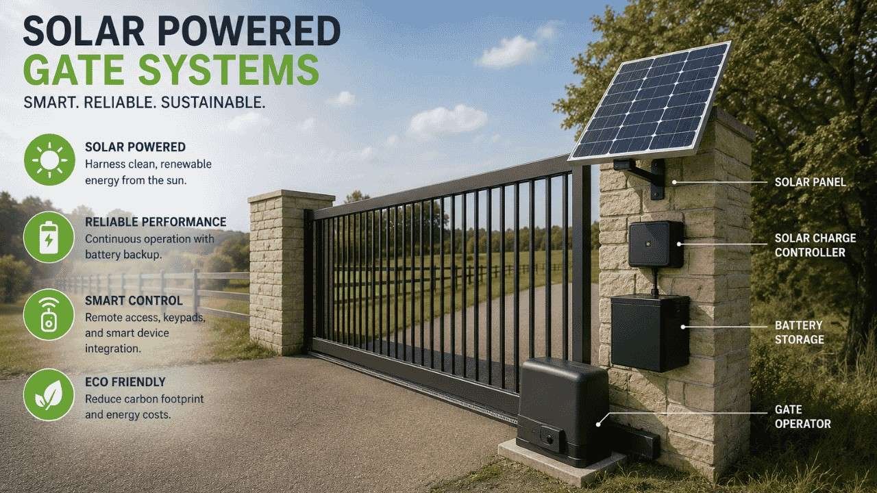 solar powered automatic gate system